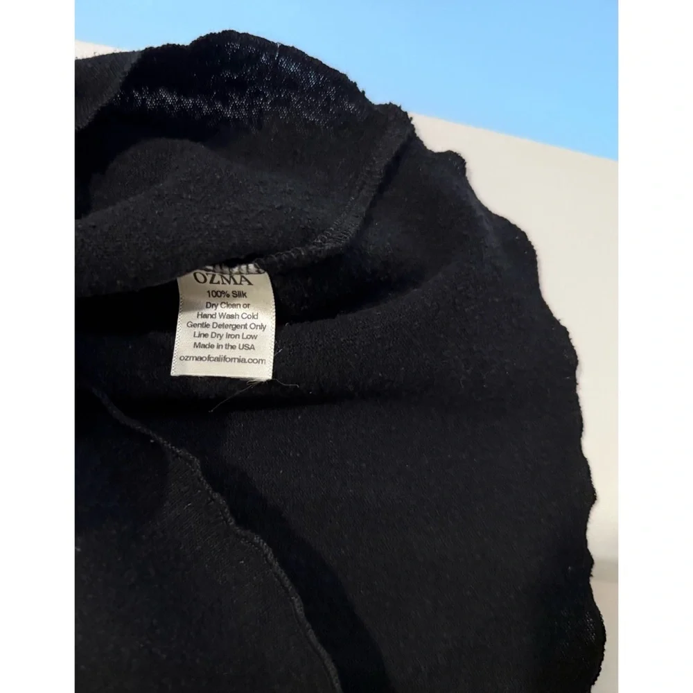 Ozma Tasi Crop, Regen Silk Noil Jersey, Black - Picture 3 of 6